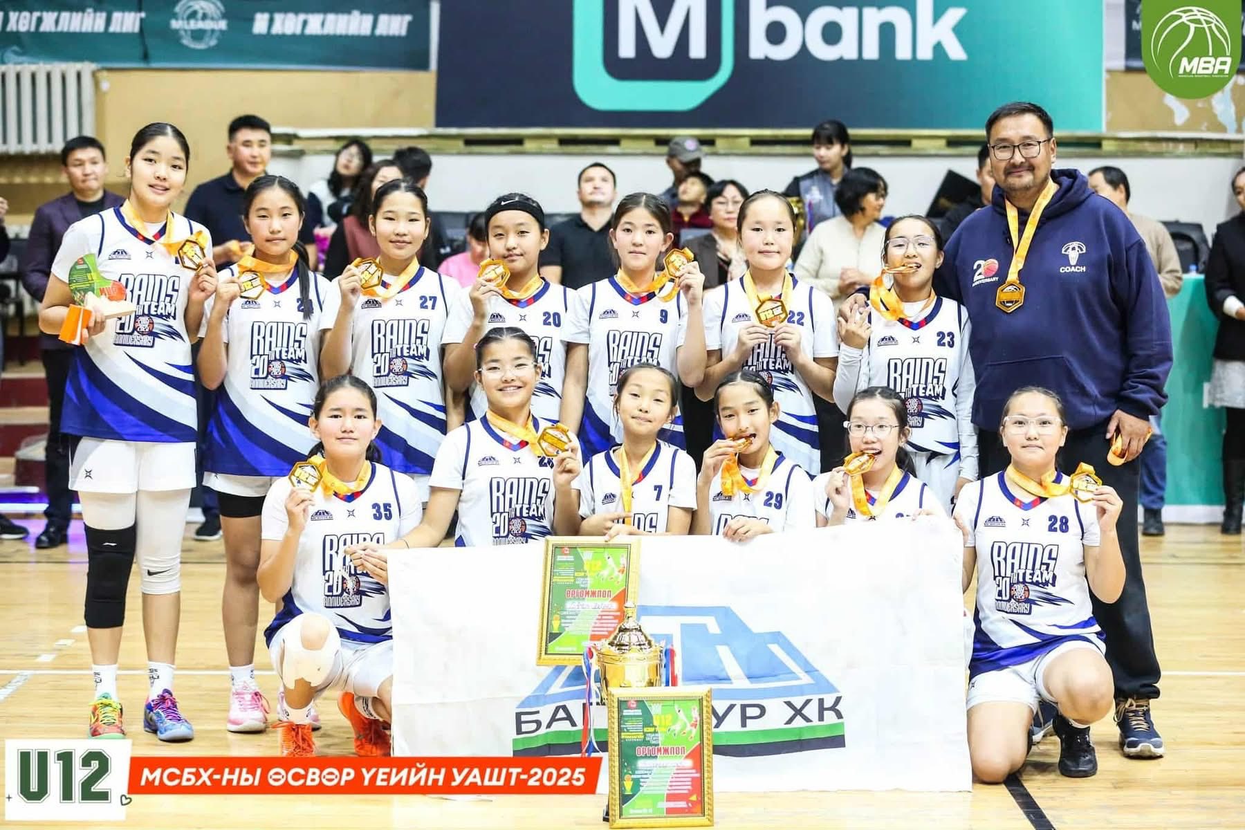 U12 насны Улсын аварга шалгаруулах тэмцээнд БАГАНУУР ХК -ийн “Уурхайчин” спорт цогцолборын дэргэдэх өсвөрийн сагсан бөмбөгийн эмэгтэй баг тамирчид түрүүлж,улсын аварга боллоо.